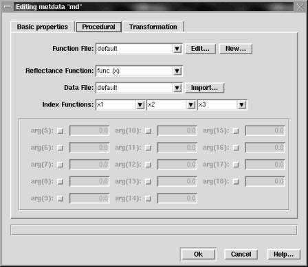 [Procedural Metdata Parameters Dialog]