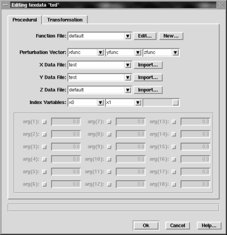 [Texdata Parameters Dialog]