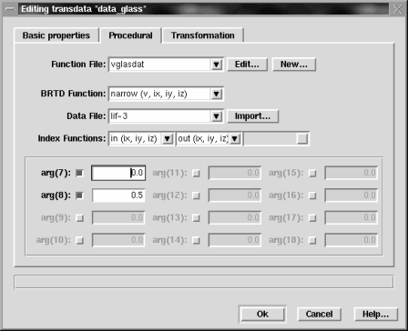 [Transdata Procedural Parameters Dialog]