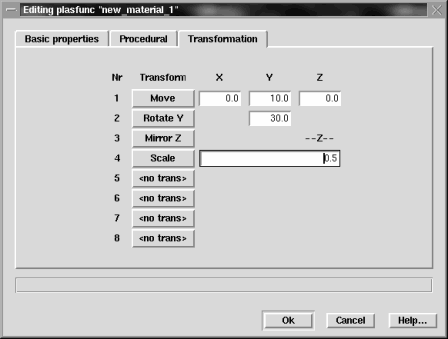 [Transformation Parameters Dialog]