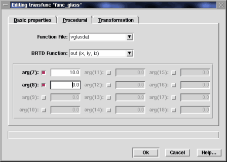 [Transfunc Procedural Parameters Dialog]